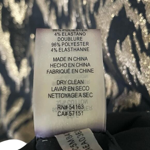 Vince Camuto Metallic Black & Gold Fit & Flare Cocktail Dress Sleeveless Size 6 - Picture 10 of 10
